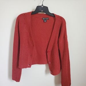 Cropped cardigan sweater. Rust color. Size M.